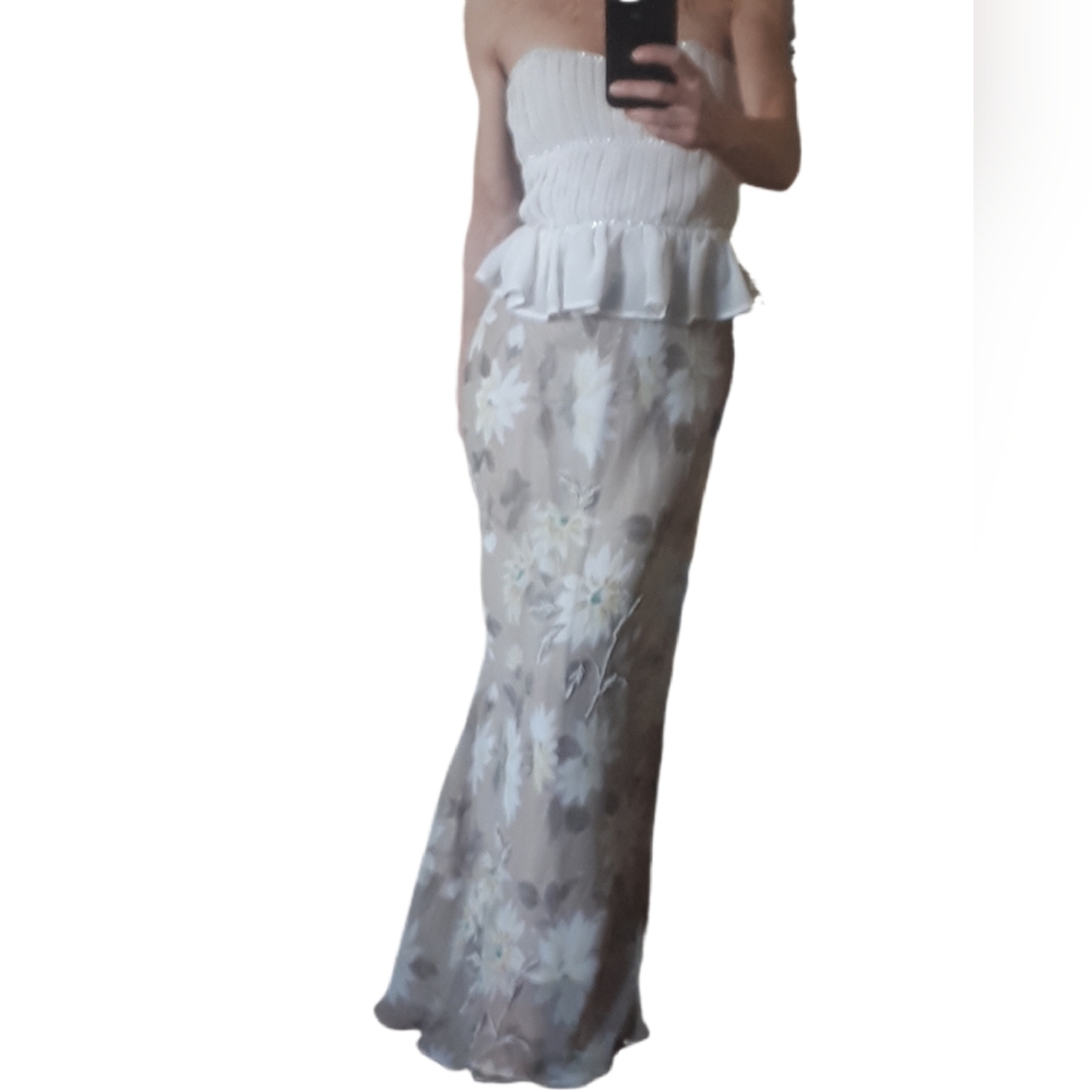 Salabianca Floral Beige Skirt Set